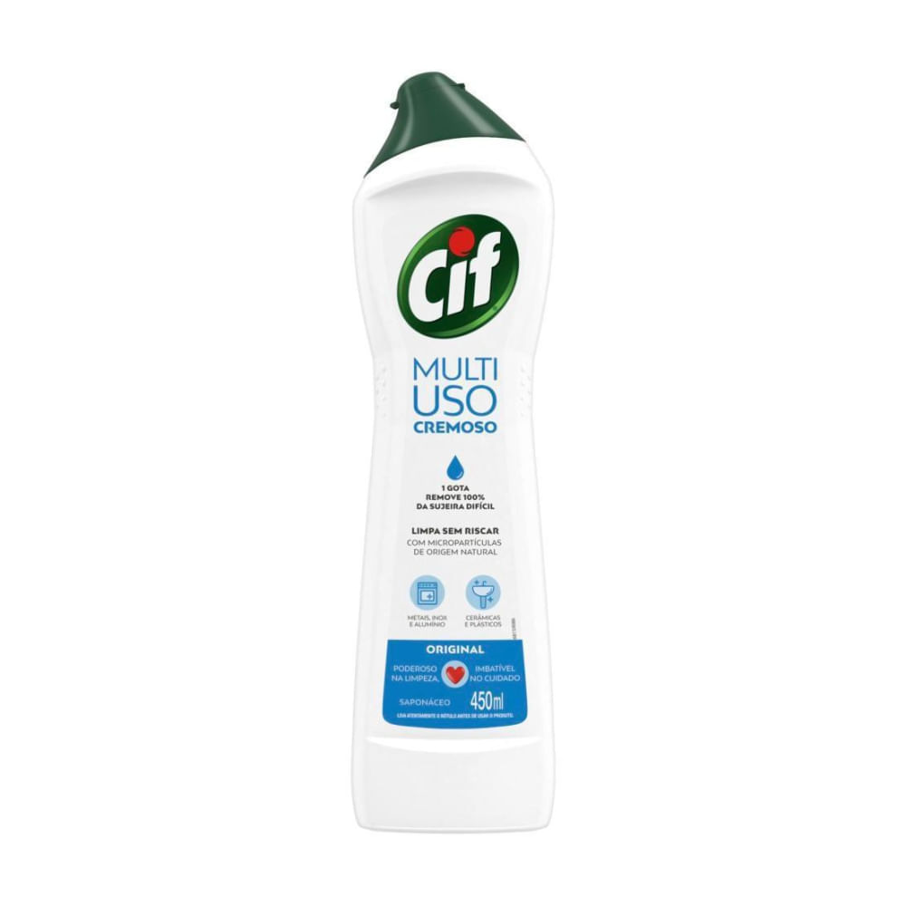 CIF CREMOSO LIMPEZA PROFUNDA 450ML BRANCO - tdc1fe