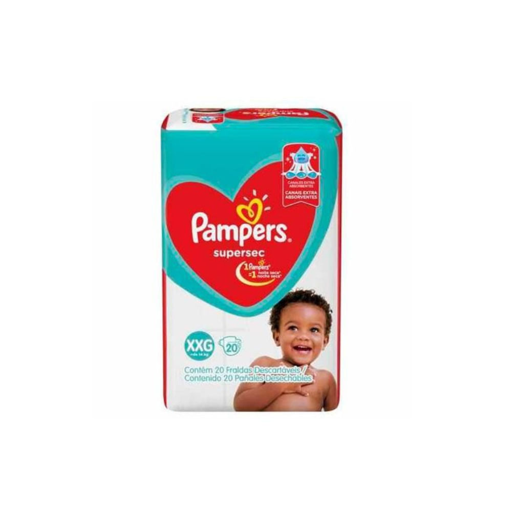 FRALDA PAMPERS SUPERSEC PACOTAO TAM XXG 20UN Tdc1fe